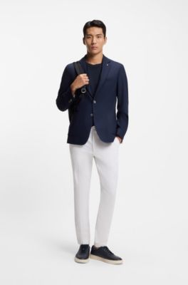 Slim-fit pants in four-way stretch fabric, White
