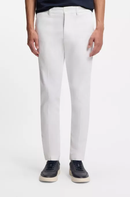 Slim-fit pants in cotton-blend twill
