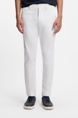 Slim-fit pants in a stretch-cotton blend, White