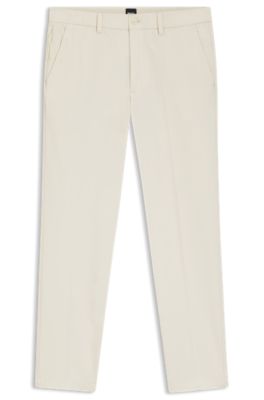 Slim-fit pants in cotton-blend twill, White