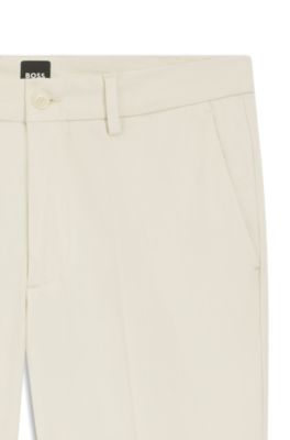 Slim-fit pants in cotton-blend twill, White
