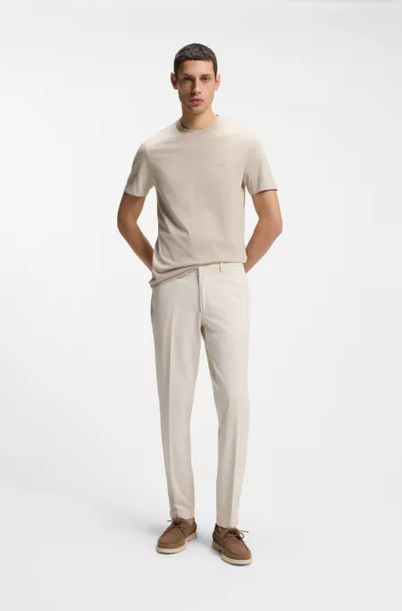 Slim-fit pants in cotton-blend twill