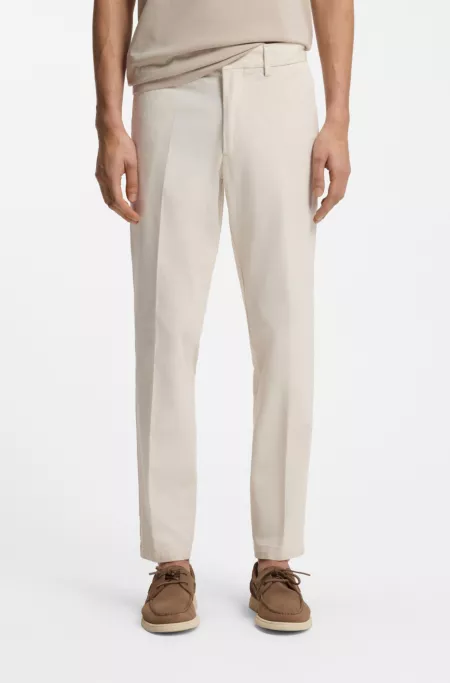 Slim-fit pants in cotton-blend twill