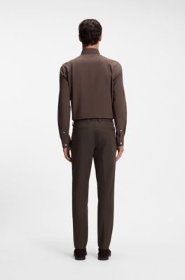 Pantalones slim fit el&aacute;sticos, Marr&oacute;n oscuro