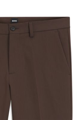 Slim-fit pants in four-way stretch fabric, Dark Brown