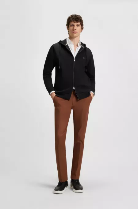 Slim-fit pants in cotton-blend twill