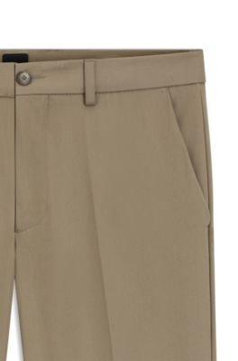 Pantalones slim fit de sarga de algod&oacute;n, Marr&oacute;n claro