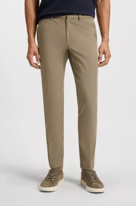 Slim-fit pants in cotton-blend twill