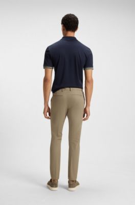 Pantalones slim fit de sarga de algod&oacute;n, Marr&oacute;n claro