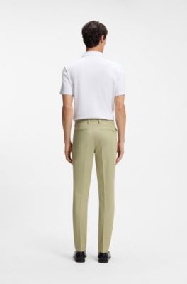 Pantalones slim fit en tejido multiel&aacute;stico, Caqui