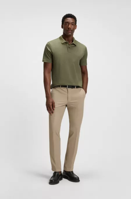 Slim-fit pants in cotton-blend twill