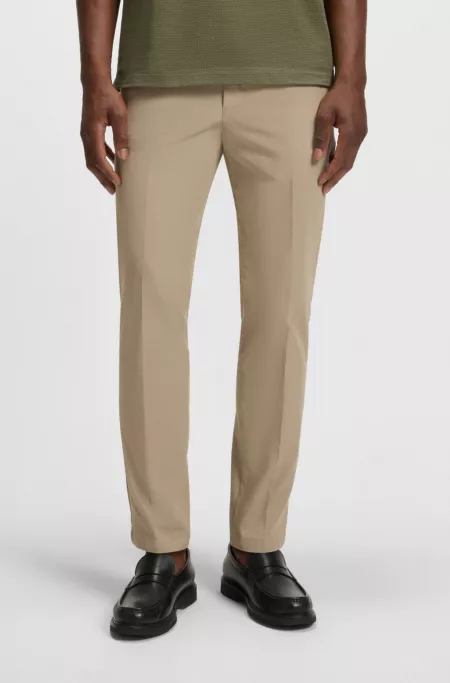Slim-fit pants in cotton-blend twill