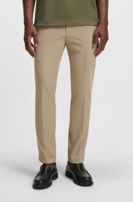 Pantalones slim fit de algod&oacute;n el&aacute;stico, Caqui