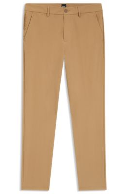 Pantalones slim fit de algod&oacute;n el&aacute;stico, Beige