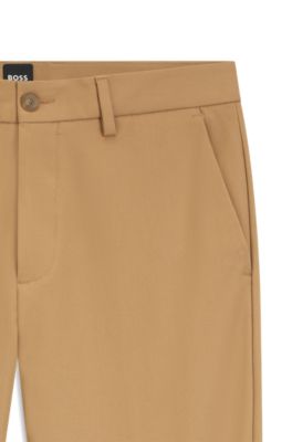 Pantalones slim fit en tejido multiel&aacute;stico, Beige