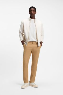Pantalones slim fit en tejido multiel&aacute;stico, Beige
