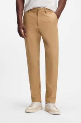 Pantalones slim fit en tejido multiel&aacute;stico, Beige