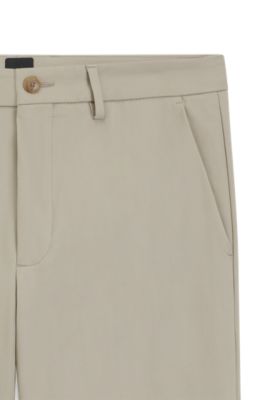 Pantalones slim fit de sarga de algod&oacute;n, Beige claro