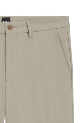 Pantalones slim fit de algod&oacute;n el&aacute;stico, Beige claro