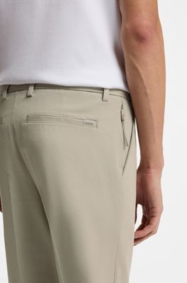 Pantalones slim fit de algod&oacute;n el&aacute;stico, Beige claro