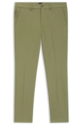 Slim-fit pants in four-way stretch fabric, Green