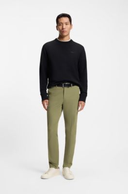 Slim-fit pants in four-way stretch fabric, Green