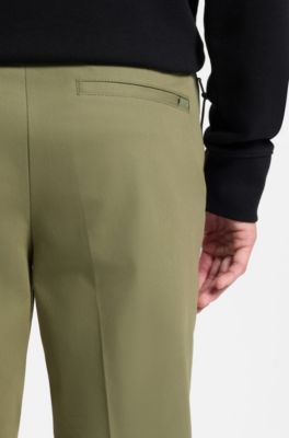 Slim-fit pants in four-way stretch fabric, Green
