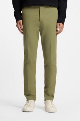 Slim-fit pants in four-way stretch fabric, Green