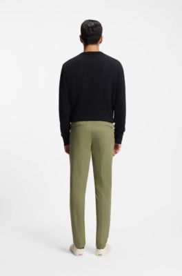 Slim-fit pants in four-way stretch fabric, Green