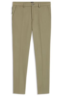 Pantalon Slim en twill de coton m&eacute;lang&eacute;, Chaux