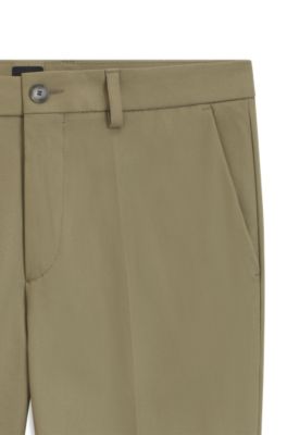 Slim-fit pants in cotton-blend twill, Light Green