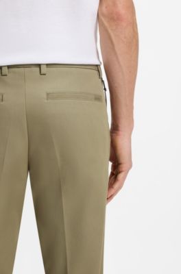 Slim-fit pants in a stretch-cotton blend, Light Green