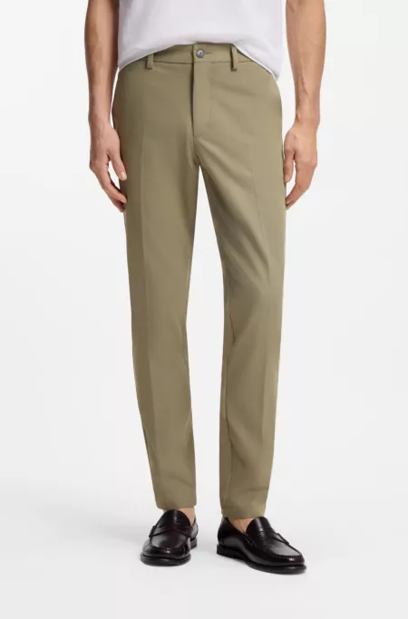 Slim-fit pants in cotton-blend twill