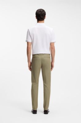 Slim-fit pants in a stretch-cotton blend, Light Green