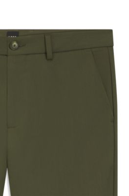 Slim-fit pants in a stretch-cotton blend, Light Green
