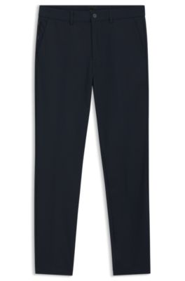 Slim-fit pants in cotton-blend twill, Dark Blue