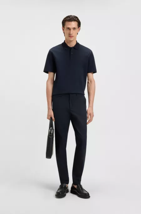Slim-fit pants in cotton-blend twill