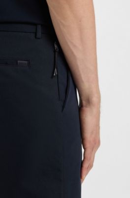 Pantalones slim fit de sarga de algod&oacute;n, Azul oscuro