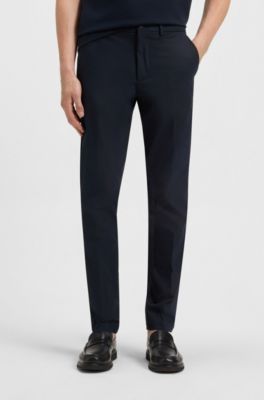 Pantalones slim fit de sarga de algod&oacute;n, Azul oscuro