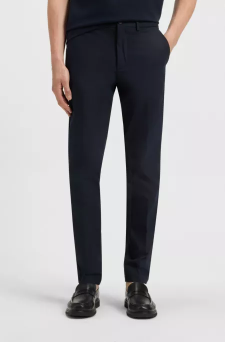 Slim-fit pants in cotton-blend twill