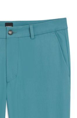Slim-fit pants in cotton-blend twill, Light Blue