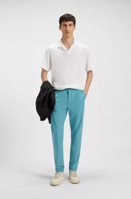 Slim-fit pants in cotton-blend twill