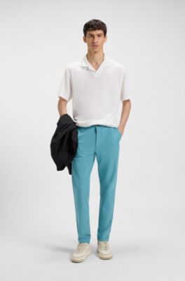 Slim-fit pants in cotton-blend twill, Light Blue