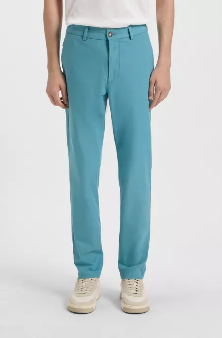 Slim-fit pants in cotton-blend twill