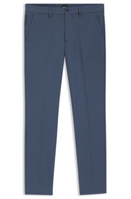 Pantalones slim fit de sarga de algod&oacute;n, Celeste