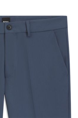 Pantalon Slim en coton stretch m&eacute;lang&eacute;, bleu clair