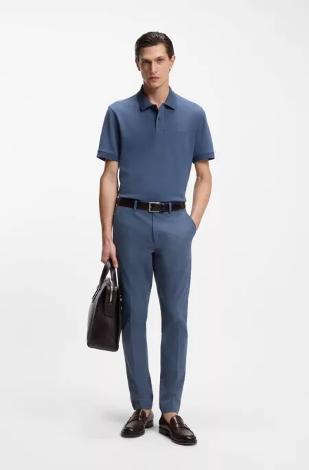 Slim-fit pants in cotton-blend twill