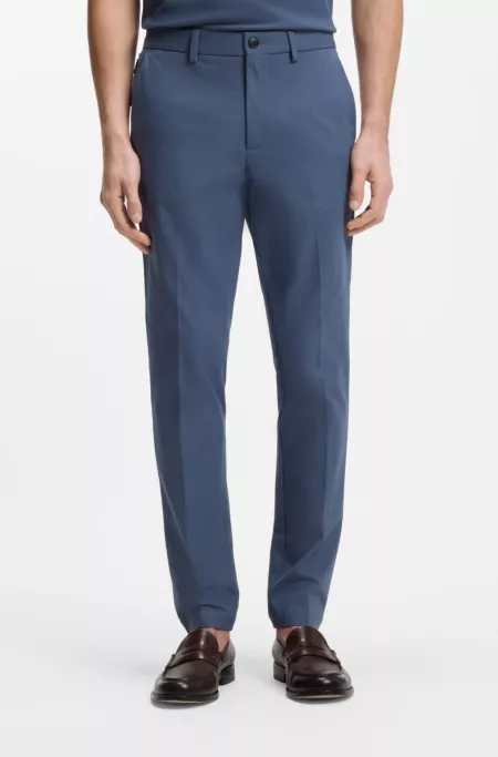 Slim-fit pants in cotton-blend twill