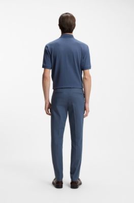 Pantalones slim fit en tejido multiel&aacute;stico, Celeste