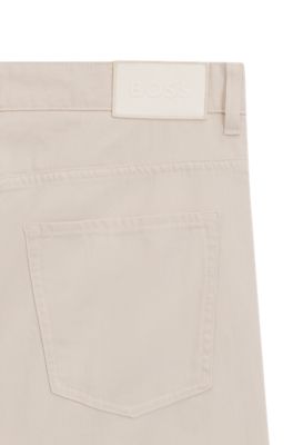 Delaware slim-fit trousers in patterned stretch cotton, White